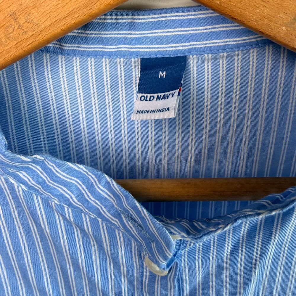 Old Navy Puff Sleeve Striped Henley Blouse - Picture 4 of 7